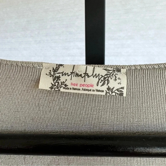 Free People Turnt Wrap Front Bodysuit Silver Metallic Small NWOT Contemporary - Picture 3 of 6